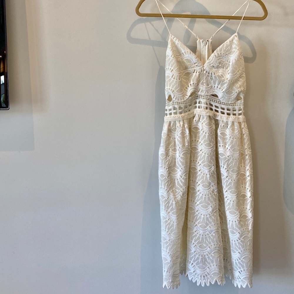 Jonathan Simkai White Lace Midi Dress